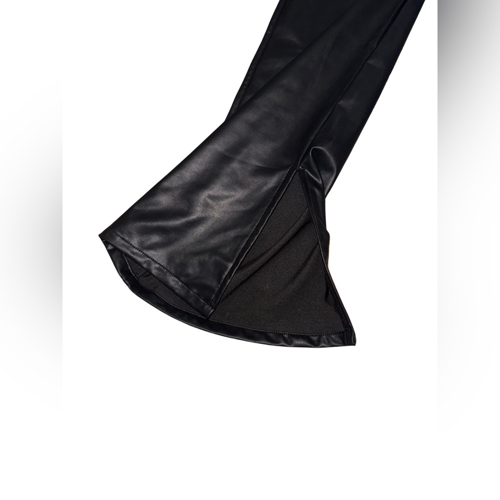 SMYM Nashville Faux Leather Pull On Flare Pants - Picture 6 of 7